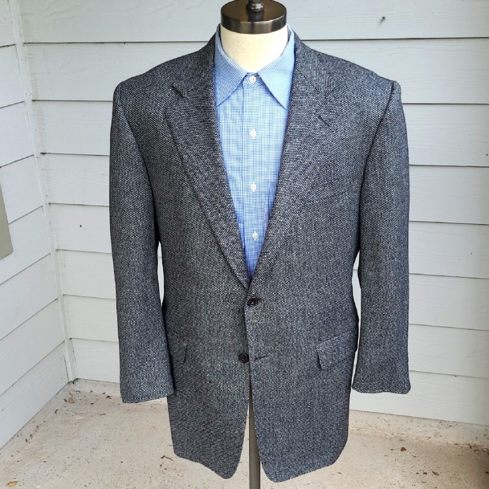 CARROLL &‎  CO x Hickey Freeman Grey Wool Cashmere Blend Mens Sz 43 R Sport Coat
